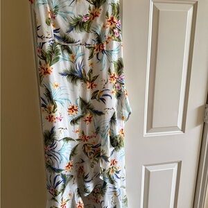 Miami Floral Maxi Dress - White and green f
